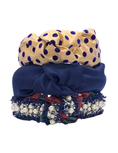 Load image into Gallery viewer, Navy Velvet Polka Dots on Gold