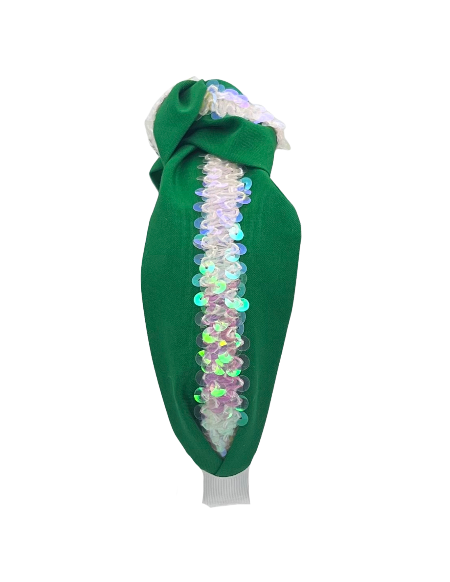 White Sequin Ribbon on Green