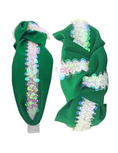 Load image into Gallery viewer, White Sequin Ribbon on Green