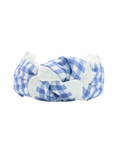 Load image into Gallery viewer, Blue Gingham with Large White Scallop