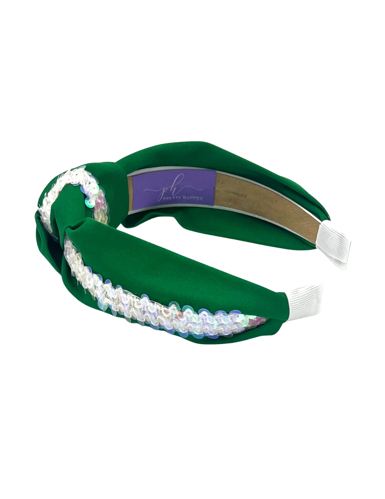 White Sequin Ribbon on Green