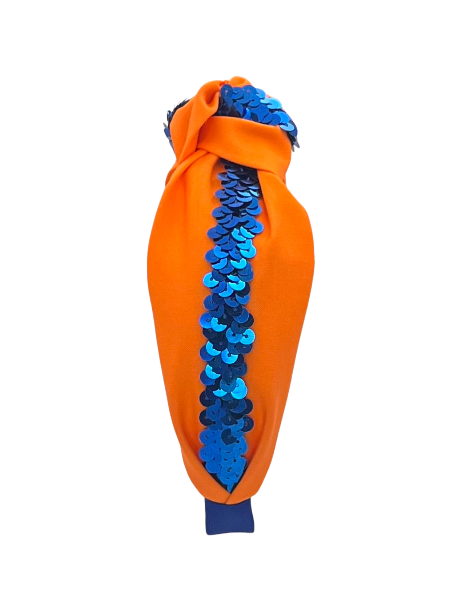 Royal Blue Sequin Ribbon on Orange