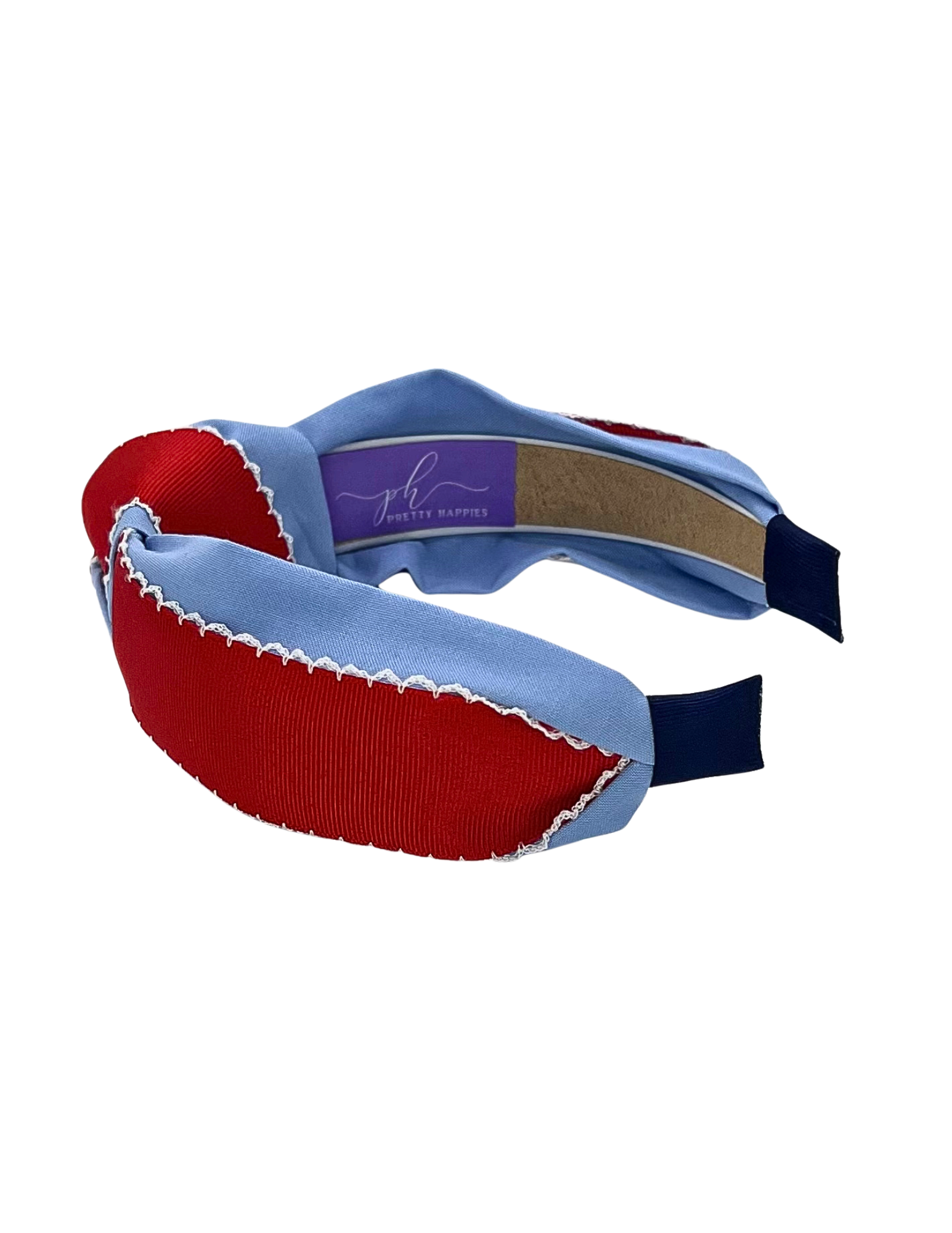 Red Wide Ribbon on Light Blue