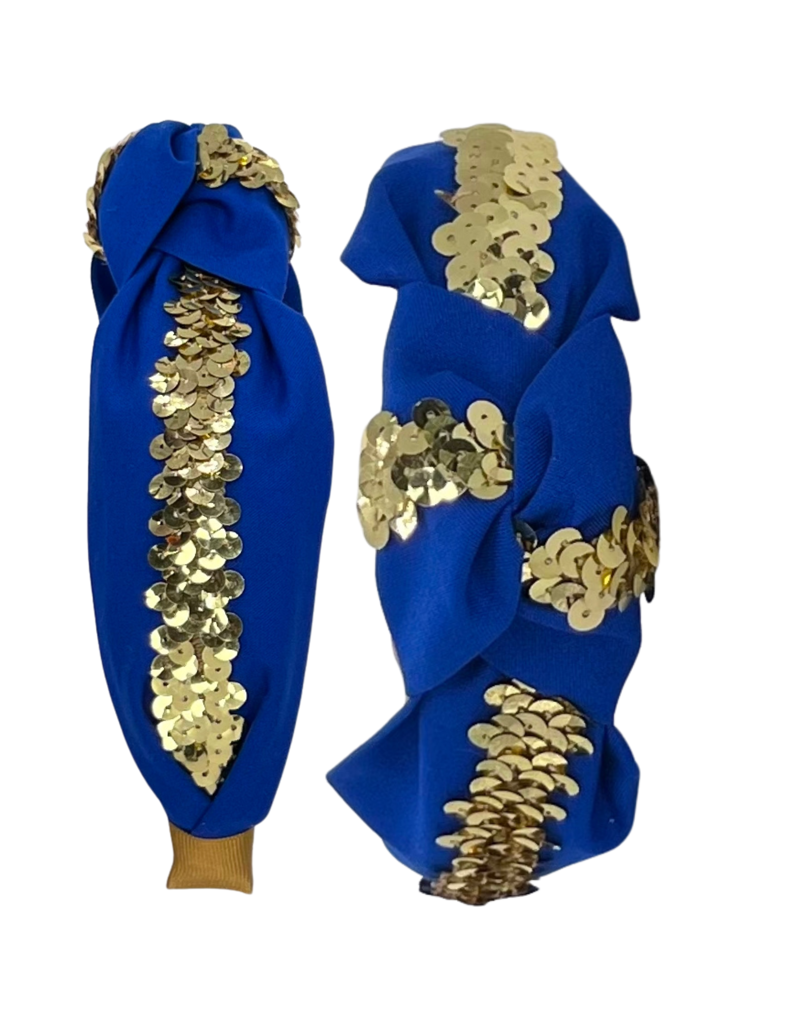 Gold Sequins on Royal Blue