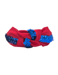 Load image into Gallery viewer, Royal Blue Sequin on Red
