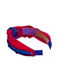 Load image into Gallery viewer, Royal Blue Sequin on Red