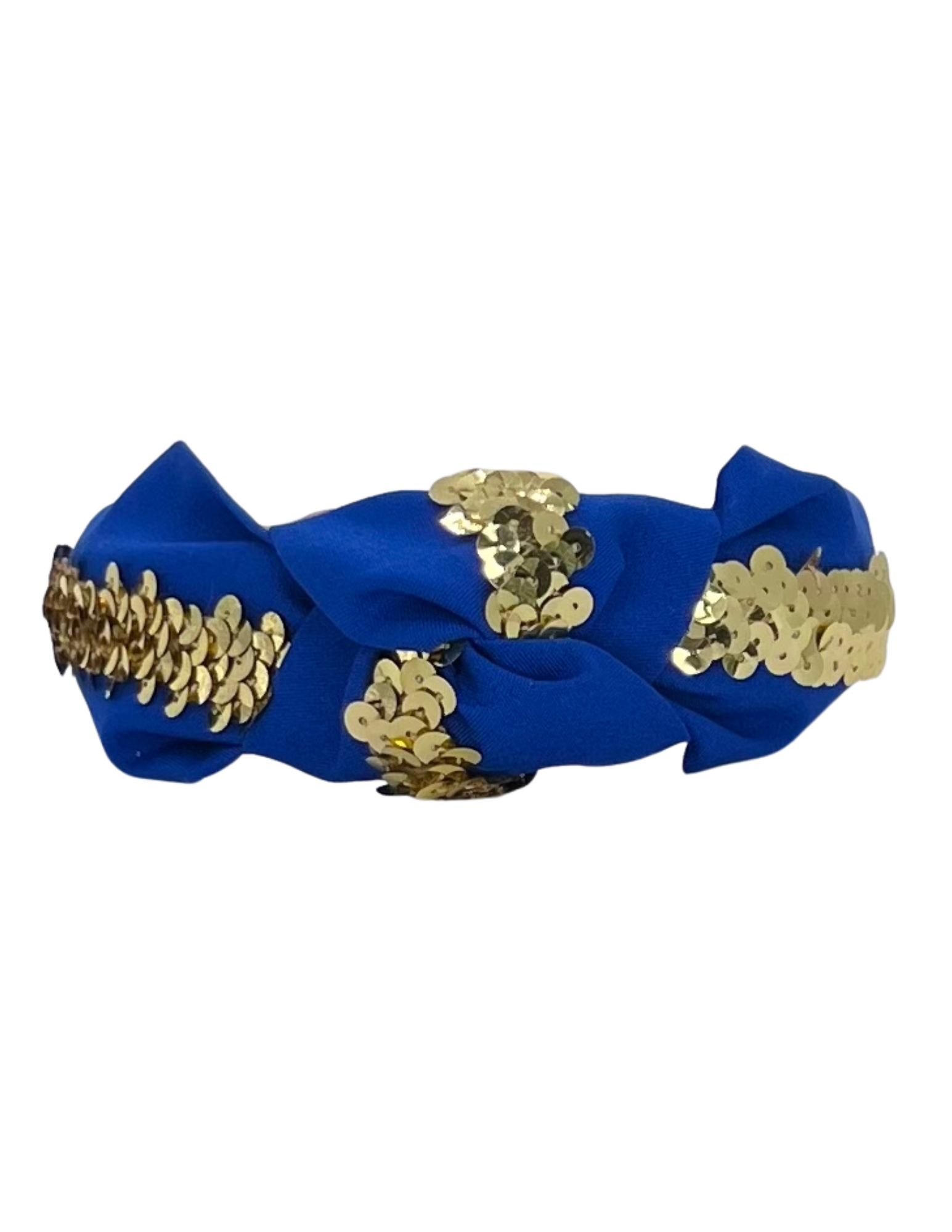Gold Sequins on Royal Blue
