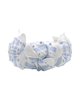 Load image into Gallery viewer, Blue and White Swiss dot with Large White Scallop