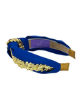 Load image into Gallery viewer, Gold Sequins on Royal Blue