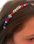 Load image into Gallery viewer, Red and Blues Prep Beaded Headband - Limited edition