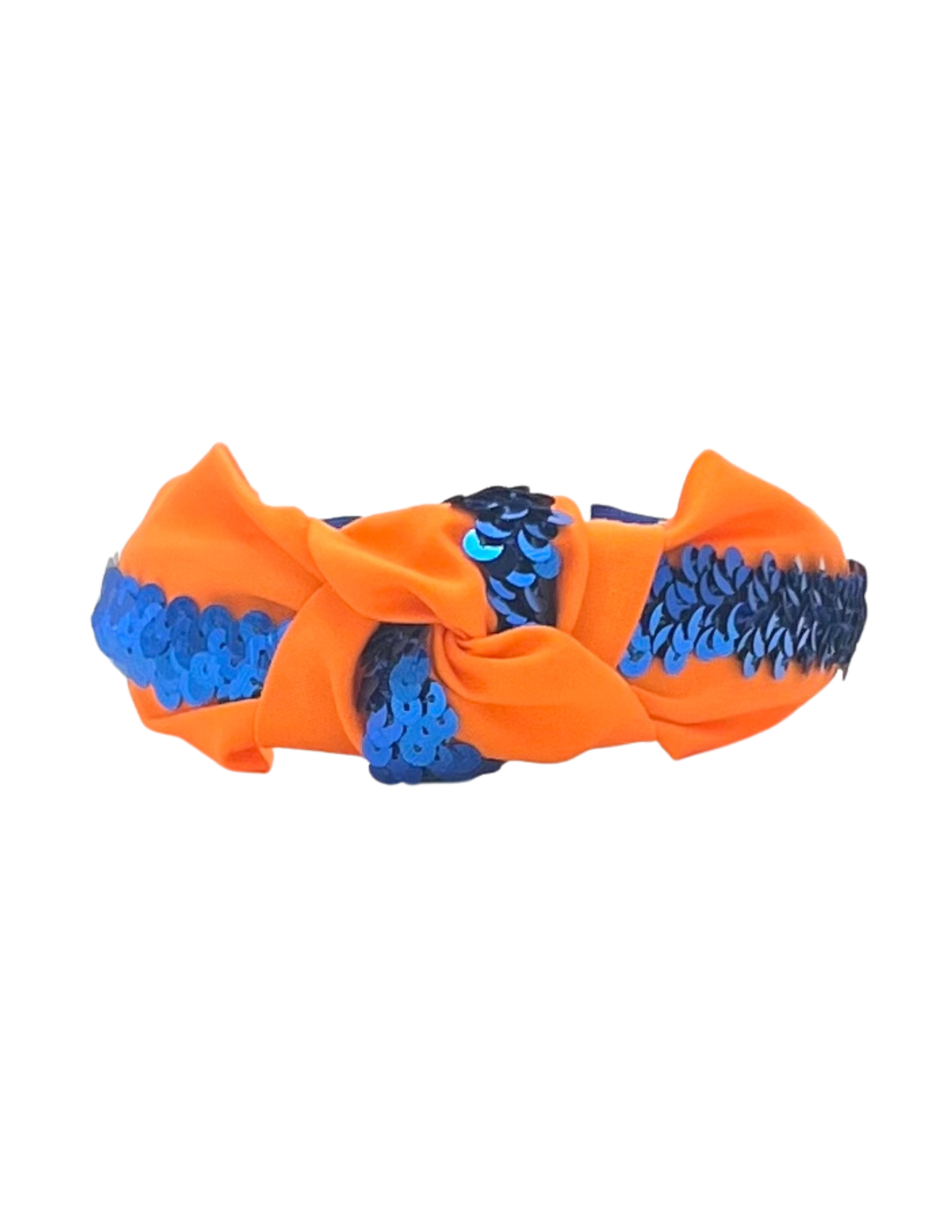Royal Blue Sequin Ribbon on Orange