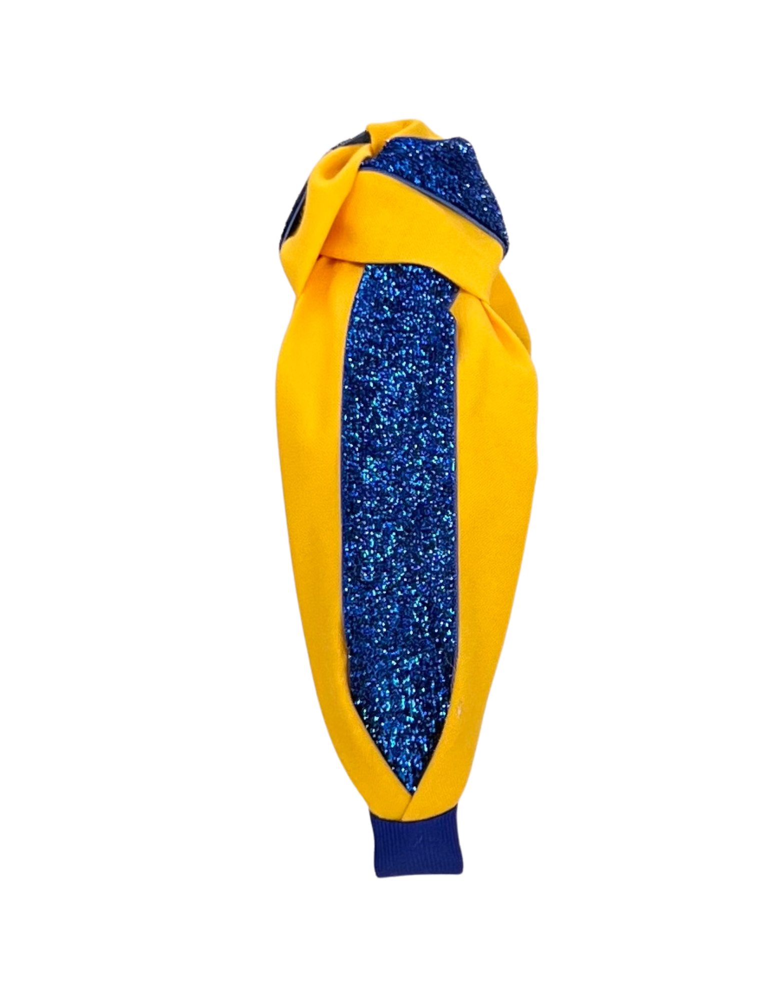 Royal Blue Sparkle Ribbon on Yellow Gold