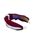 Load image into Gallery viewer, White Sequin Ribbon on Maroon