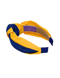 Load image into Gallery viewer, Royal Blue Sparkle Ribbon on Yellow Gold