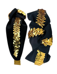 Load image into Gallery viewer, Gold Sequin Ribbon on Black