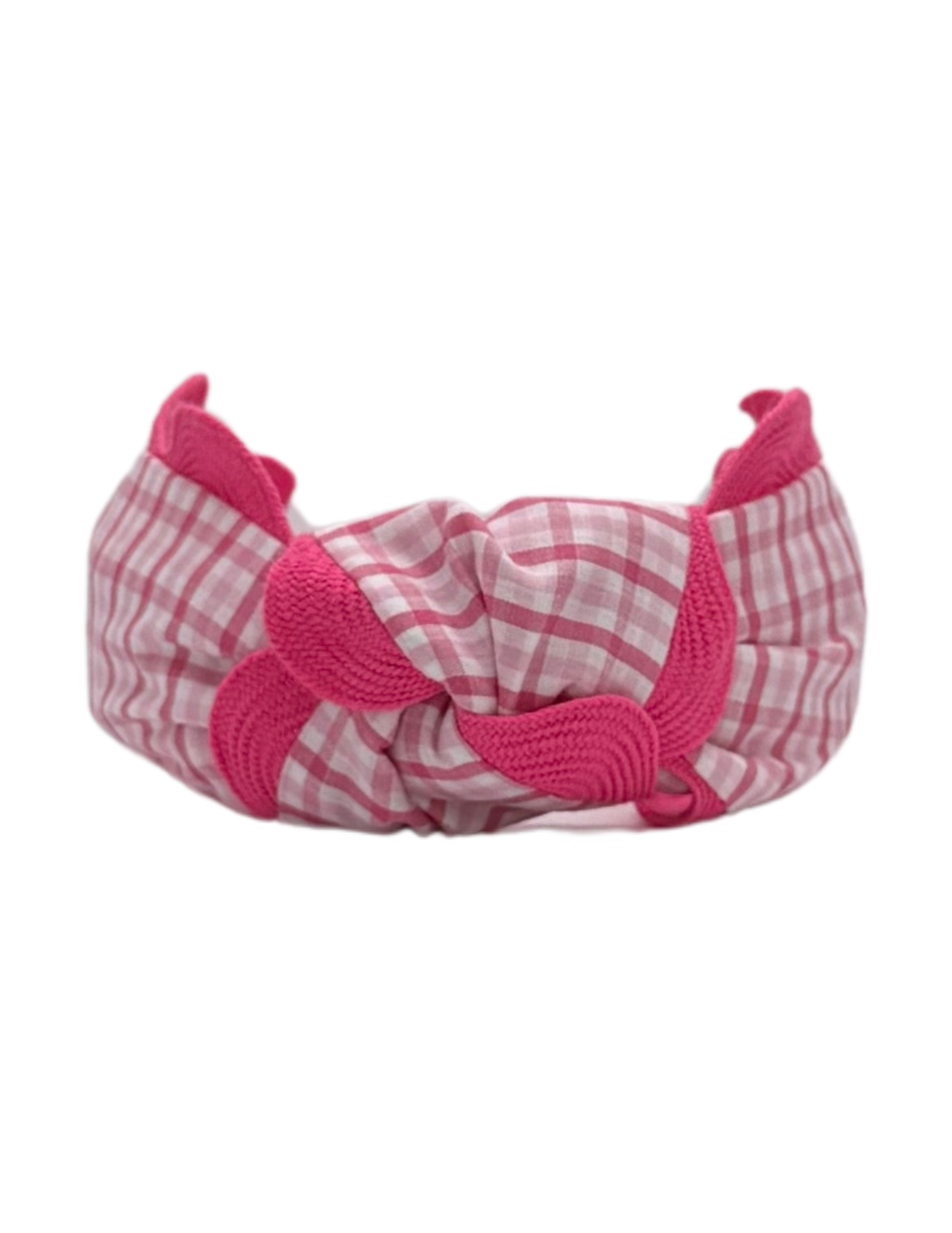 Jumbo Pink Scallop on Pink Gingham
