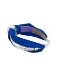Load image into Gallery viewer, Silver Sequin Ribbon on Royal Blue