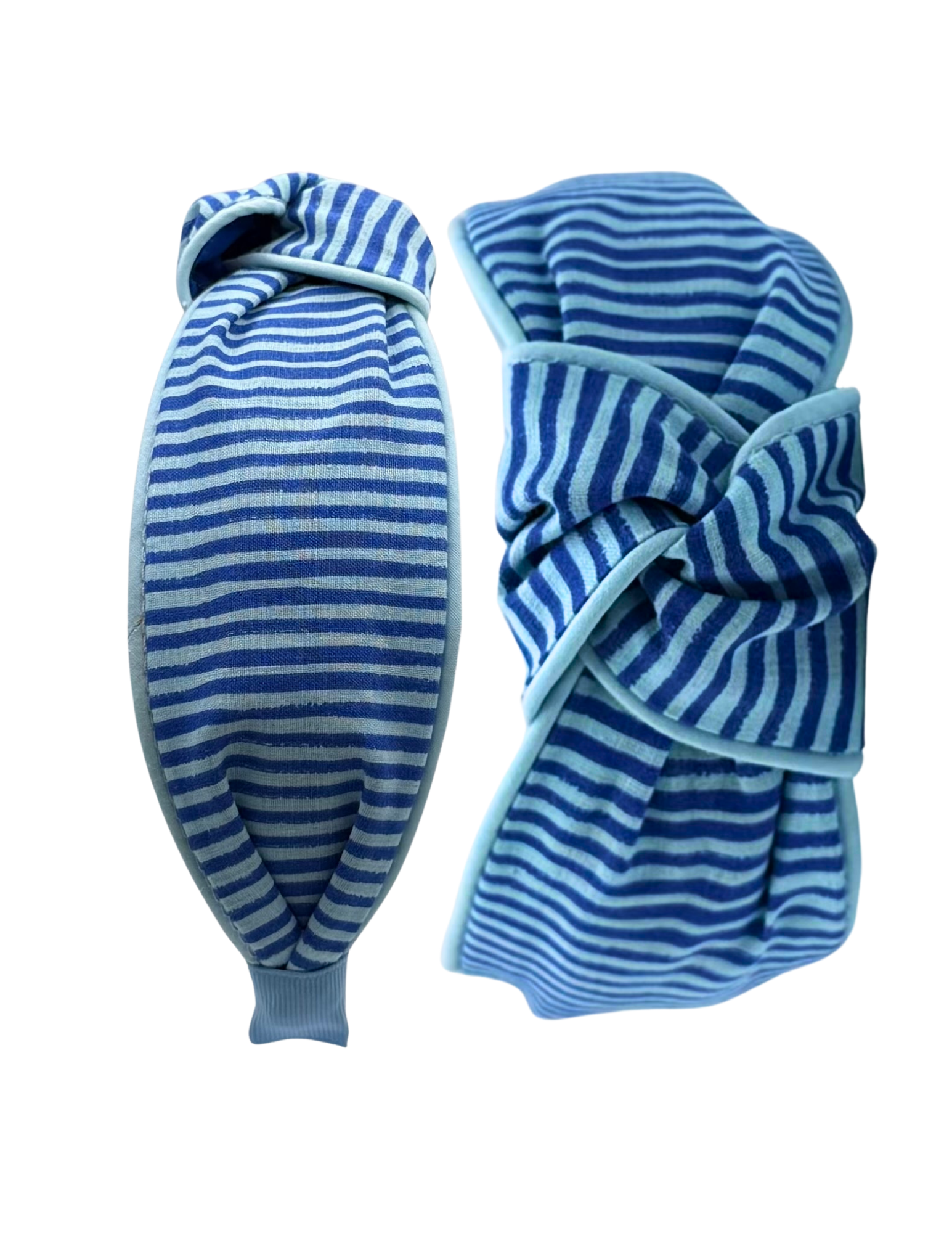 Blue Stripes with Light Blue Piping