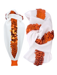 Load image into Gallery viewer, Orange Sequin on White