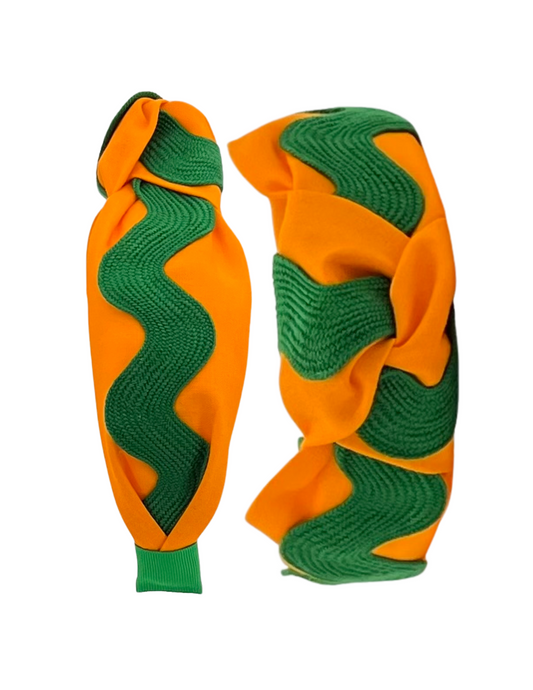Green Ric Rac on Orange