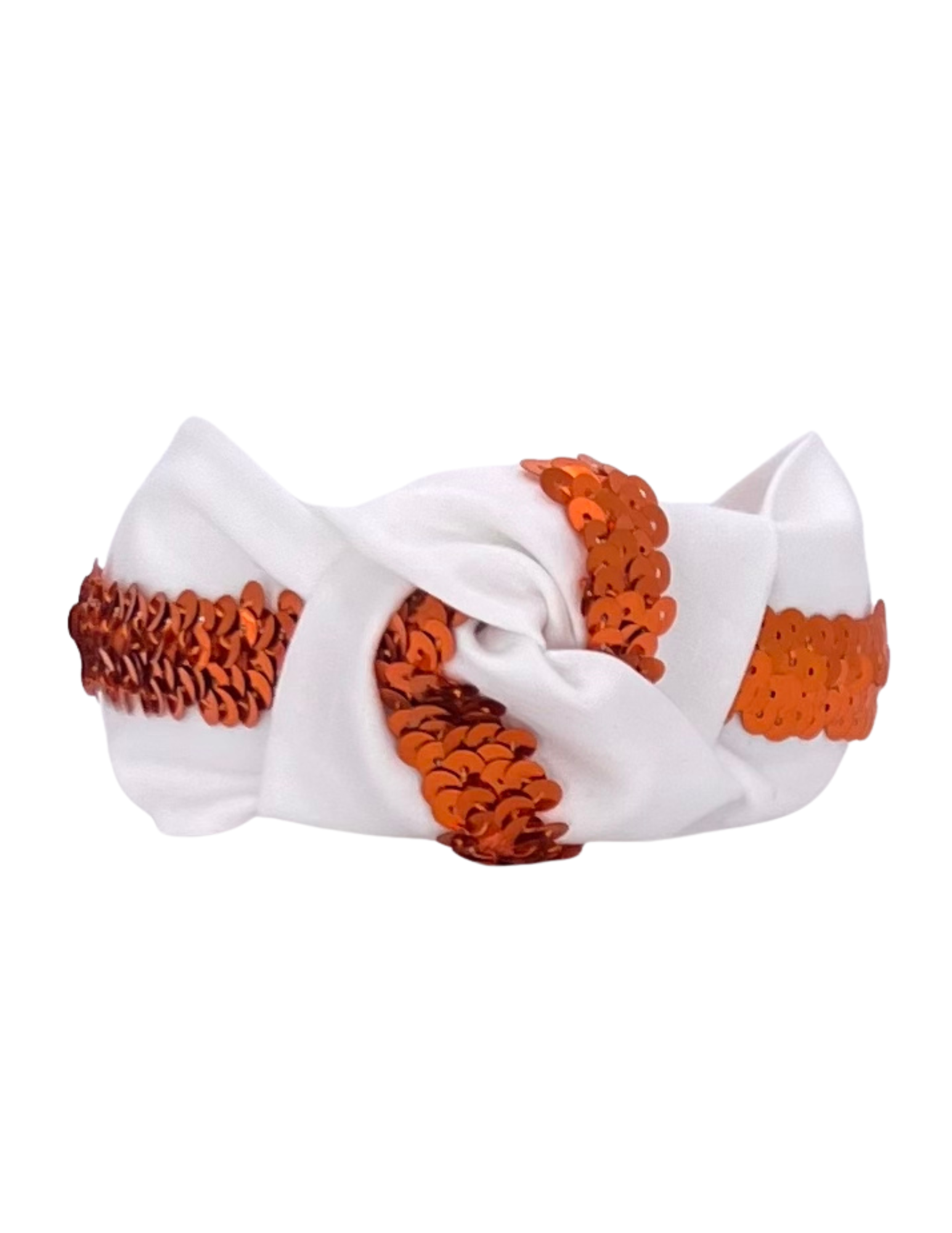 Orange Sequin on White