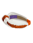 Load image into Gallery viewer, Orange Sequin on White