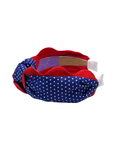 Load image into Gallery viewer, Blue Polka Dots with Red Piping