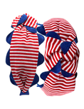 Load image into Gallery viewer, Red Stripes with Blue Piping