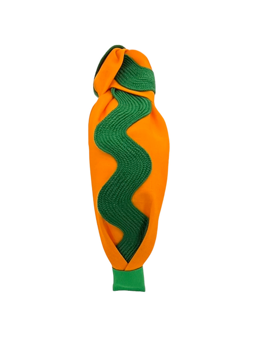 Green Ric Rac on Orange