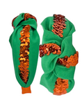 Load image into Gallery viewer, Orange Sequin on Green