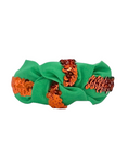 Load image into Gallery viewer, Orange Sequin on Green