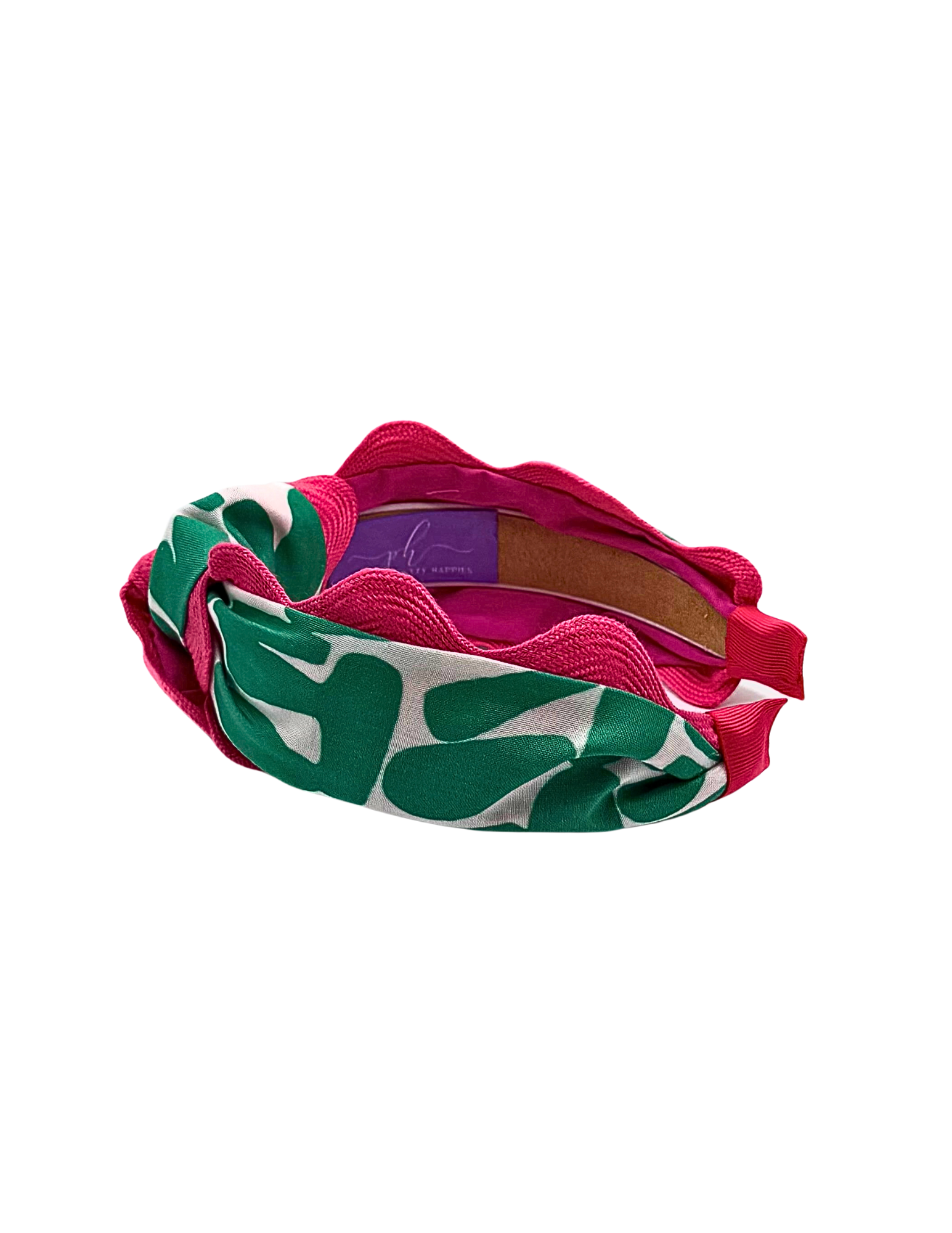 Kelly Green Dash with Large Bright Pink Piping