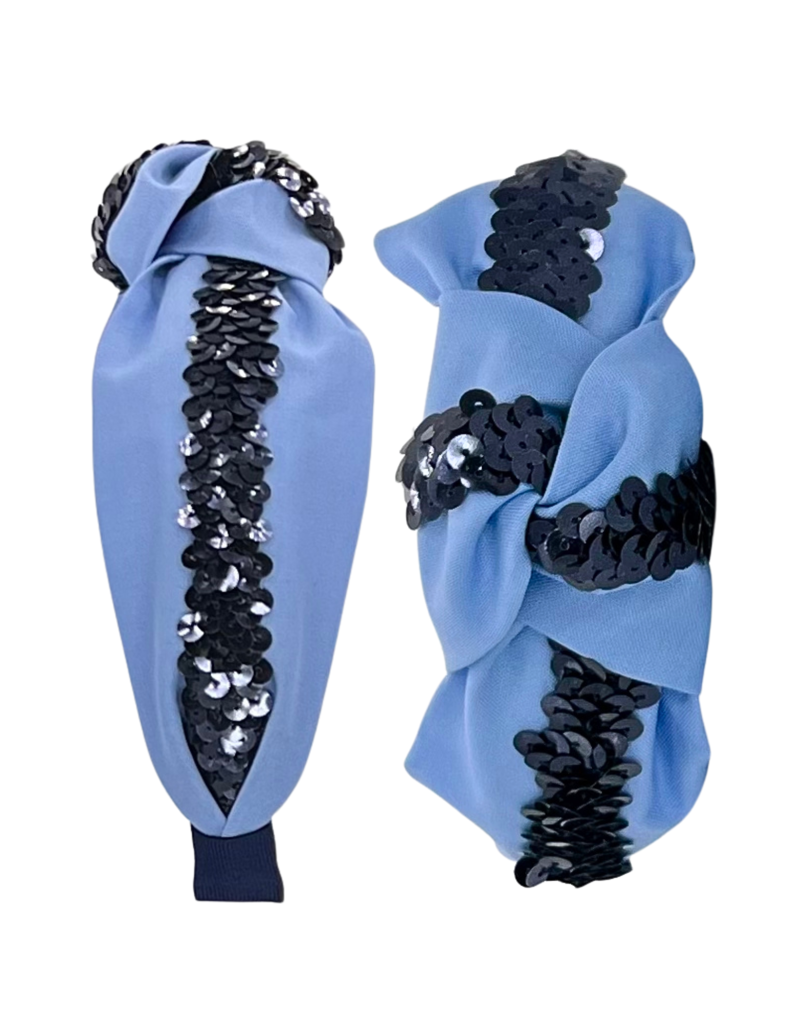 Navy Sequin on Light Blue