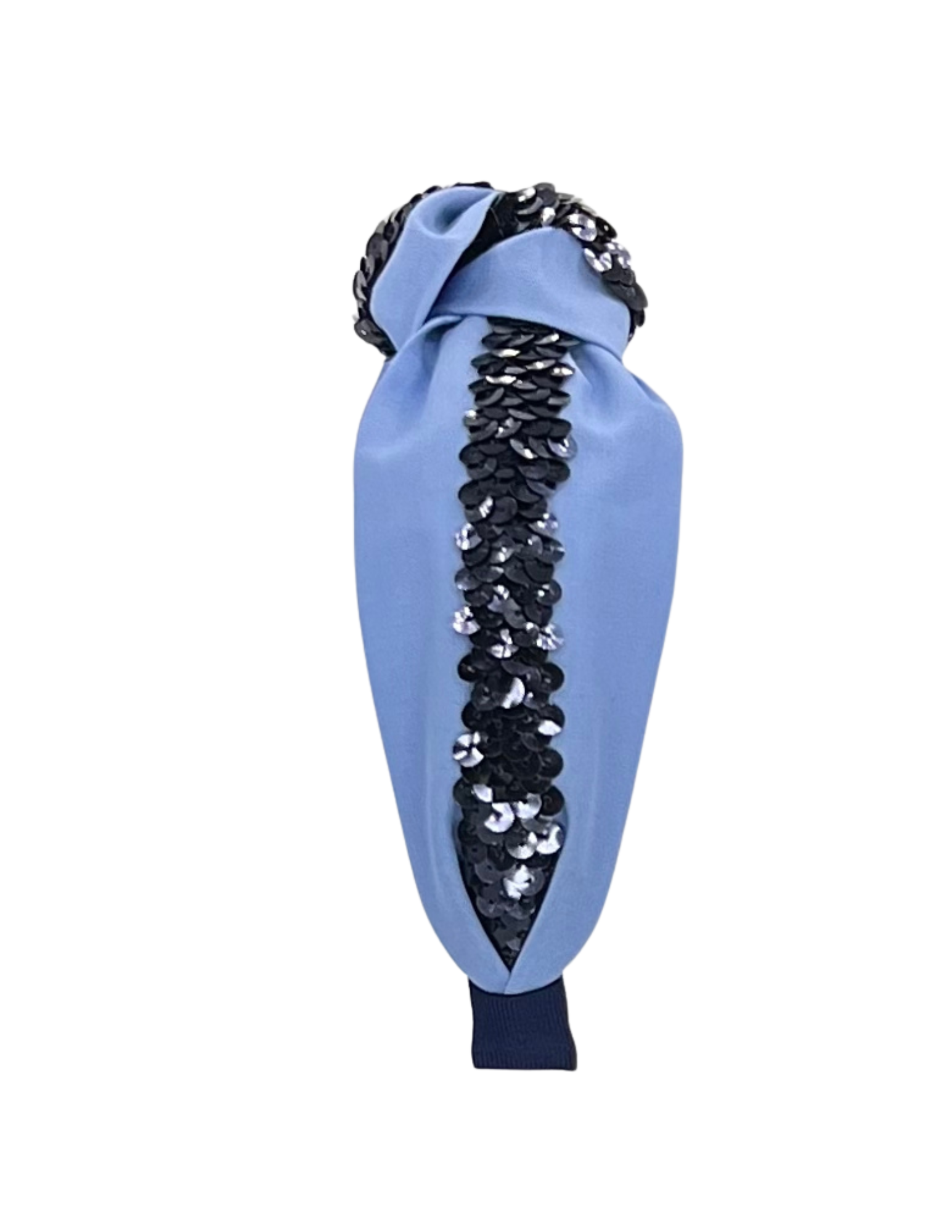 Navy Sequin on Light Blue