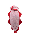 Load image into Gallery viewer, Jumbo Red Scallop on Pink Stripes