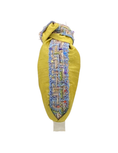 Load image into Gallery viewer, Blue with Multi Color Thread on Chartreuse Silk