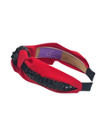 Load image into Gallery viewer, Black Sequin Ribbon on Red