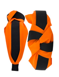 Load image into Gallery viewer, Black Velvet Ribbon on Orange