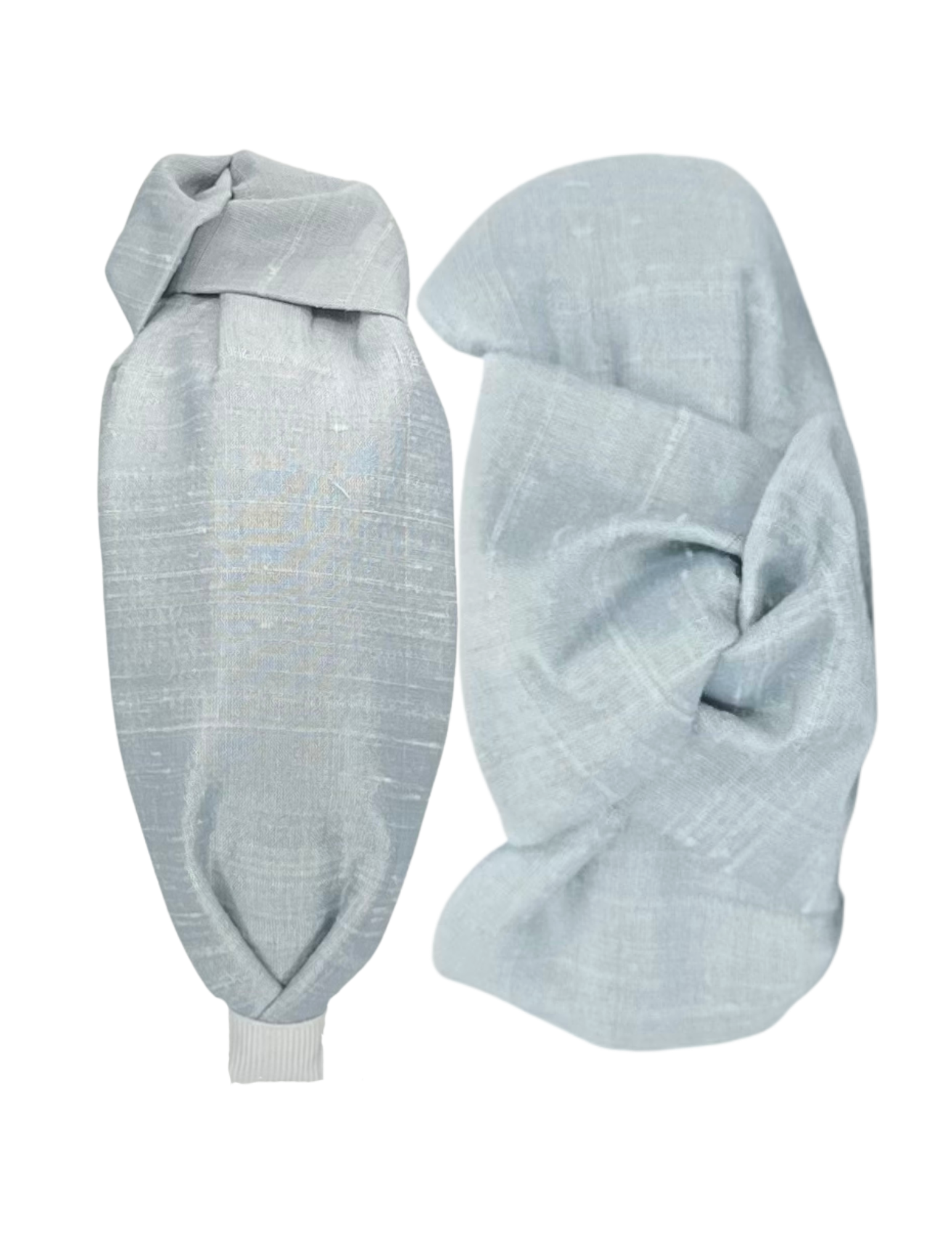 Blue Silver Dupioni Silk