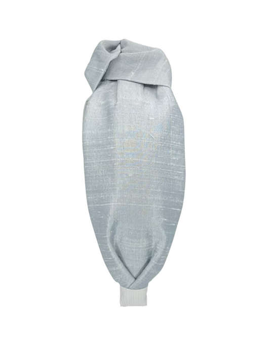 Blue Silver Dupioni Silk