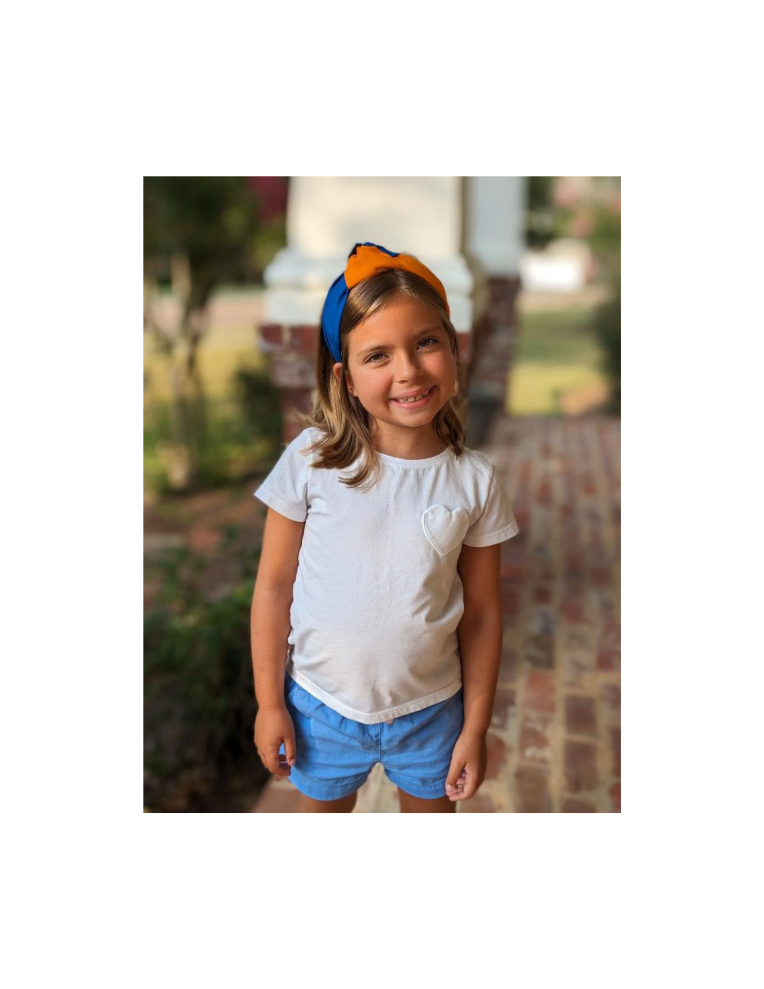 Glitter Blue on Orange Knot Headband