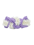 Load image into Gallery viewer, Lavender with Cream Pearl Trim