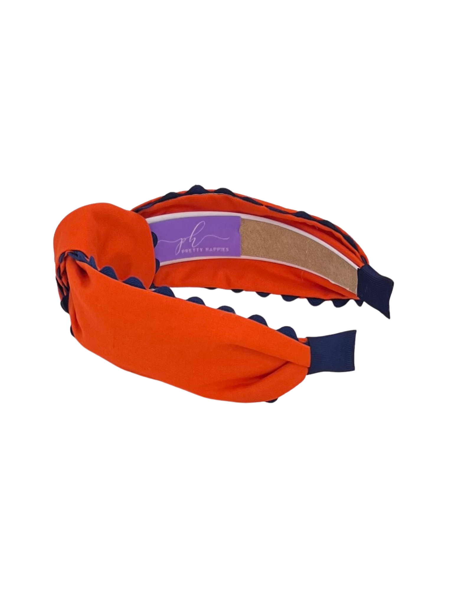 Navy Scallop on Orange