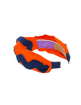 Load image into Gallery viewer, Navy Ric Rac on Orange