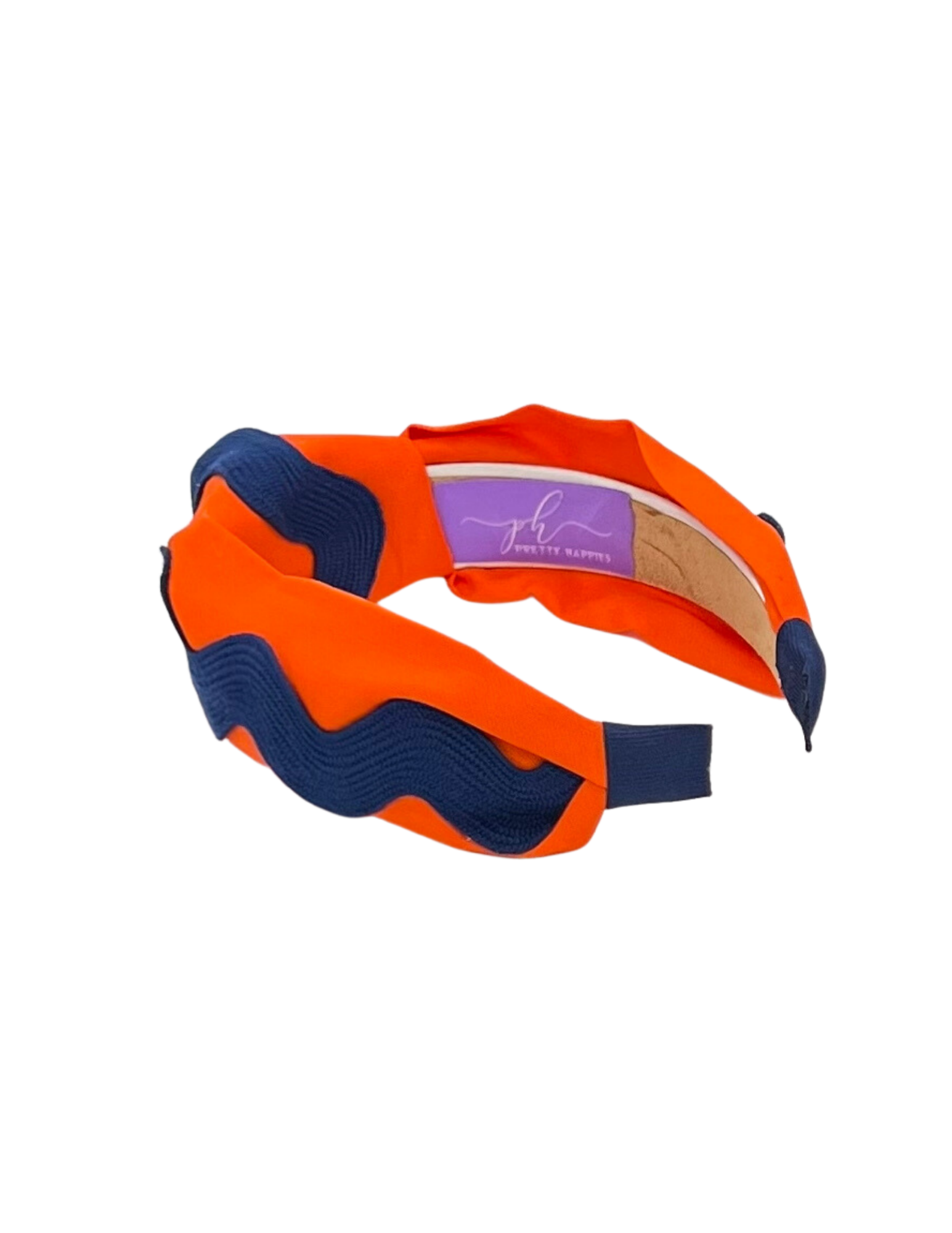Navy Ric Rac on Orange