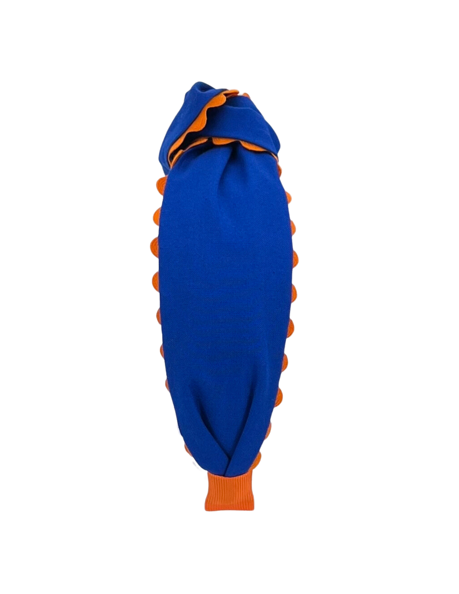 Orange Scallop on Royal Blue