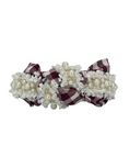 Load image into Gallery viewer, Oversized Maroon Gingham and Pearl Trim