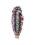 Load image into Gallery viewer, Navy Pearl Trim on Red and Blue Floral