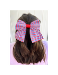 Load image into Gallery viewer, Red and Blue Gingham Bow