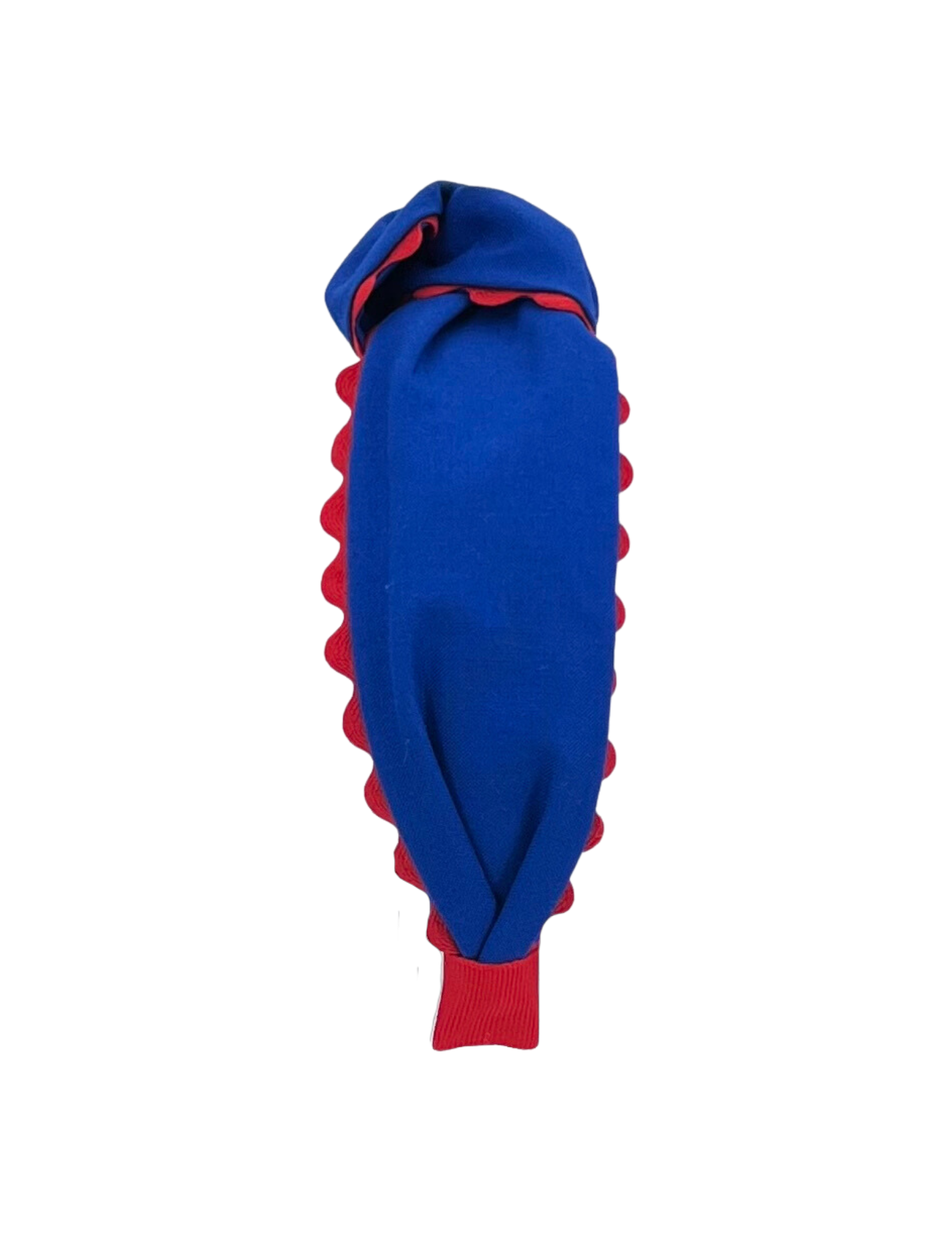 Red Scallop on Royal Blue